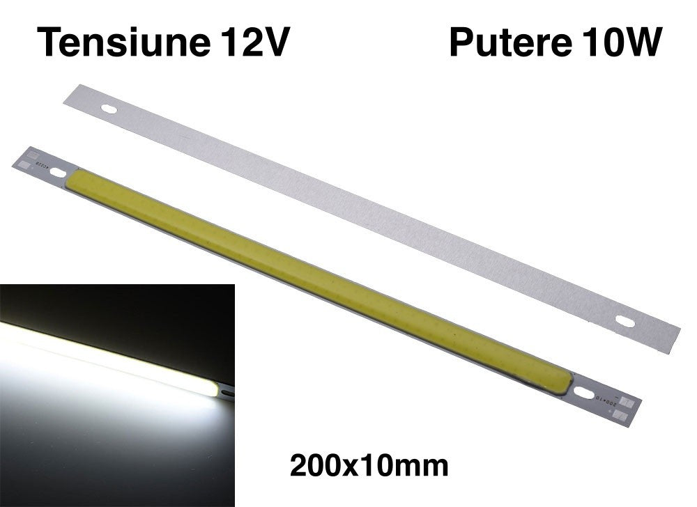 Bara Led Cob 200x10mm Alb-Rece - Frize