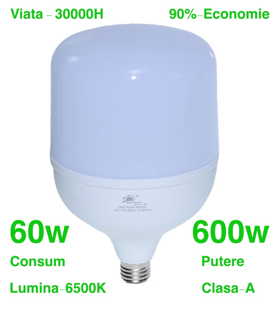 Bec Led de Putere 60W/6500K cu E27 - Frize