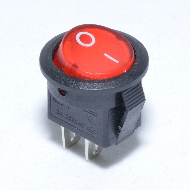 Buton Mini Rosu cu Led 12 x 20mm, 3A-220V - Frize