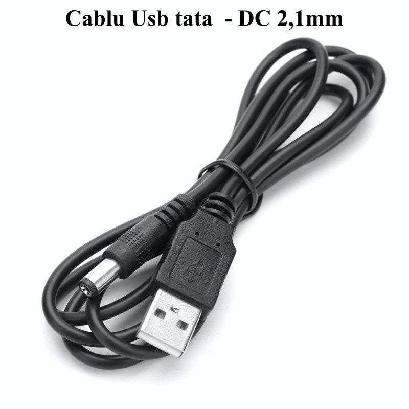 Cablu Alimentare USB Tata la DC Tata 2,1mm/0,6m - Frize