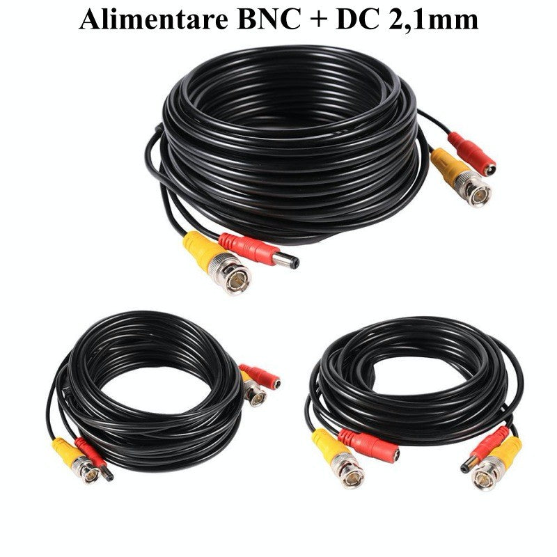 Cablu Camere BNC + Alimentare DC 2,1mm/5m - Frize