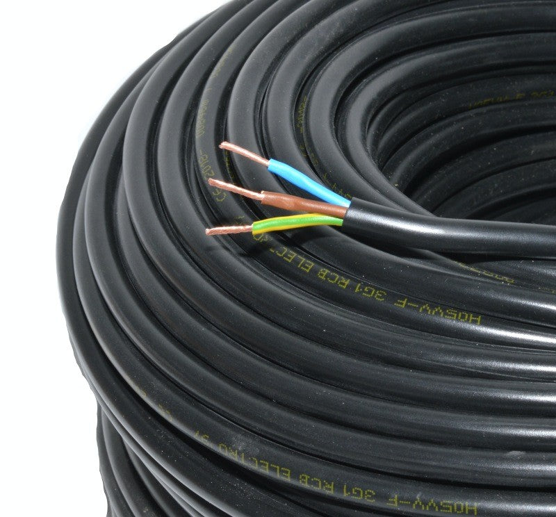 Cablu Electric 3x2,5mm MYYM Litat (Negru) - Frize
