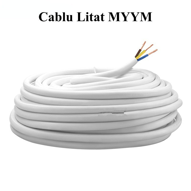 Cablu Electric Litat MYYM Alb 3x1,5mm/100ml - Frize