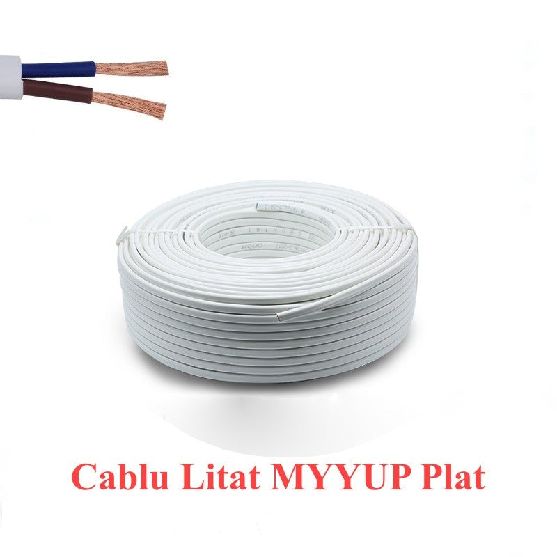 Cablu Electric Plat Alb 2x1mm (MYYUP) 100m/rola - Frize