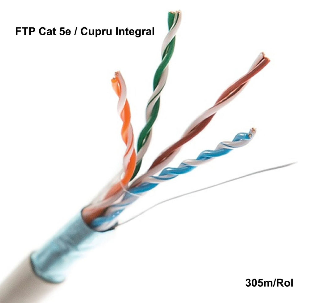 Cablu FTP Cat. 5e Cupru Integral 0.50mm/24AWG  rola 305ml THB - Frize