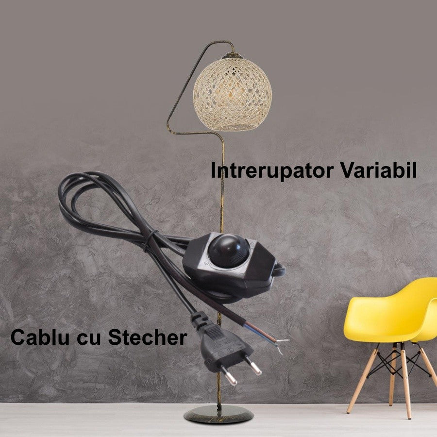 Cablu Negru cu Stecher si Variator 1,5m*2*0,5m2 - Frize