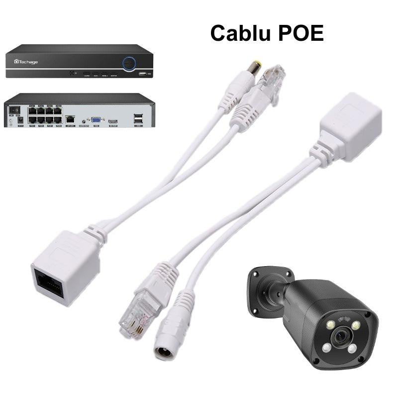 Cablu Pasiv Poe, Utp + Alimentare / Alb - Frize