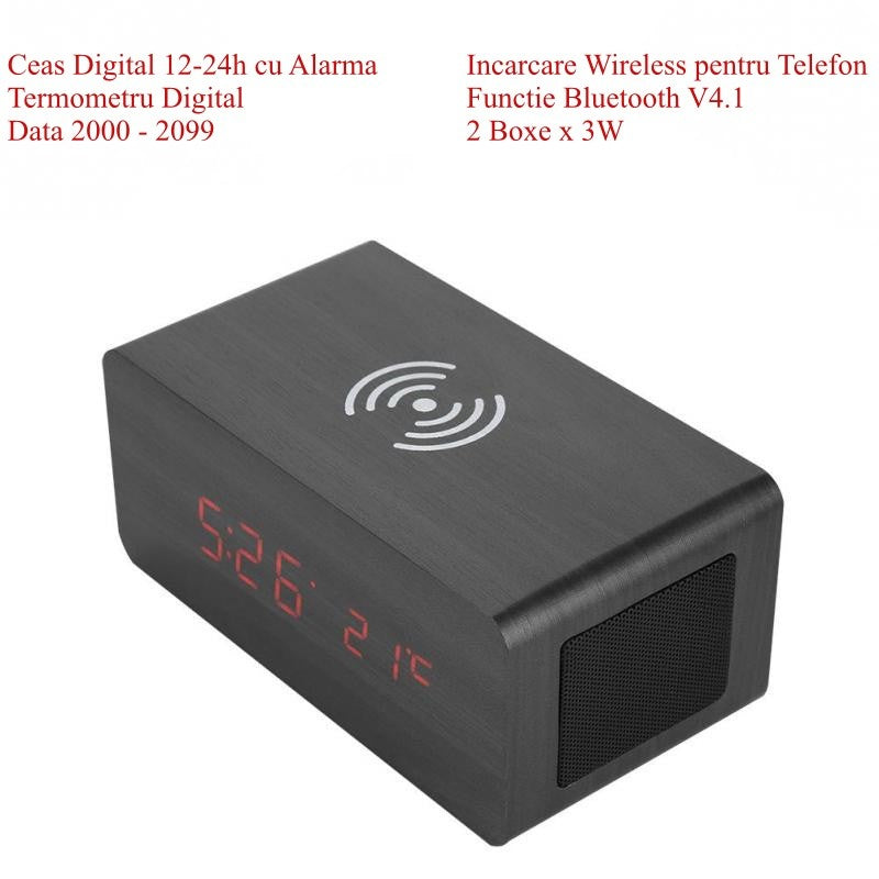 Ceas 1299-WL Incarcare Wireless si Bluetooth V4.1 - Frize