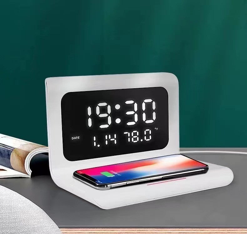 Ceas Alb cu Incarcare Wireless - Frize