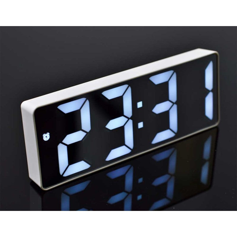 Ceas Alb Oglinda cu Lumina LED Alb, GH-0712L - Frize