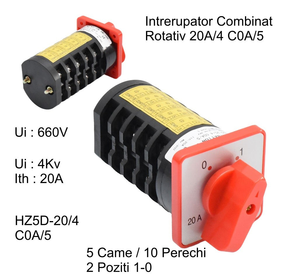 Comutator Rotativ 5 Came 1-0 / 20A - C0A/5 - Frize