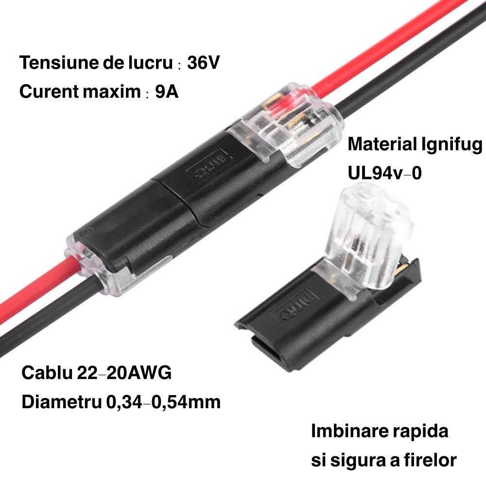 Conector 2 Pini cu Imbinare Rapida 22-20 AWG - Frize