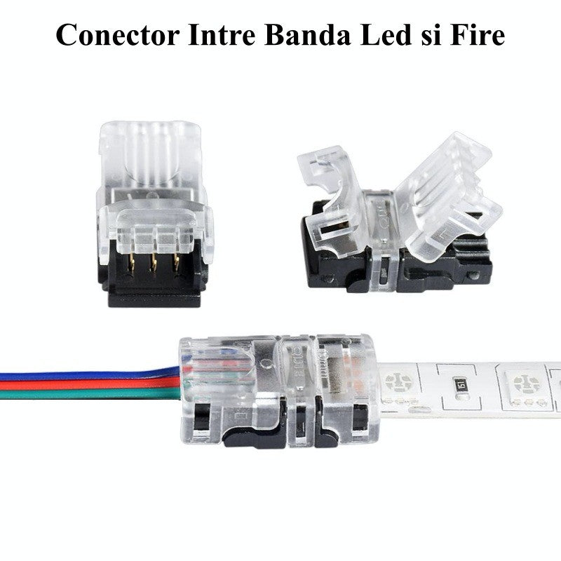Conector Banda Led & RGB 10mm/3 Pini - 3 Fire - Frize