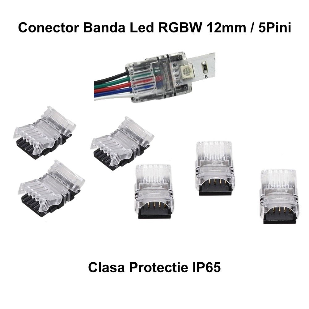Conector Banda Led RGBW 12mm/5 Pini - 5 Fire - Frize