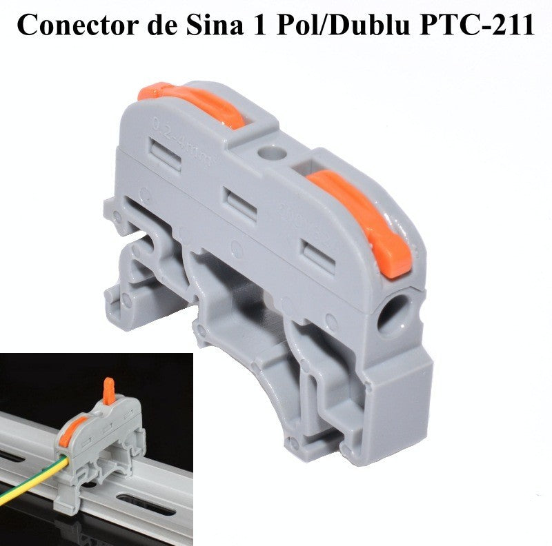 Conector de Șina 1 Pol Cap Dublu PCT-211 - Frize