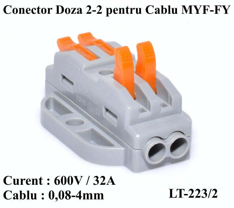 Conector Doza 2-2 pentru Cablu, LT-223/2 - Frize