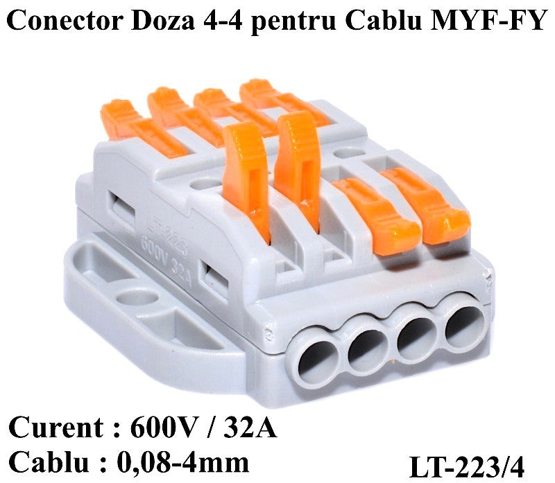 Conector Doza 4-4 pentru Cablu, LT-223/4 - Frize