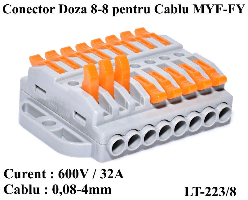 Conector Doza 8-8 pentru Cablu, LT-223/8 - Frize