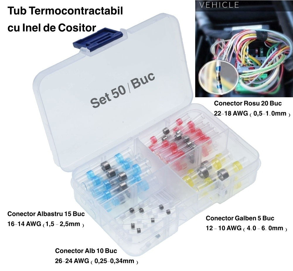 Conectori cu Inel de Cositor 50Buc/Set - Frize