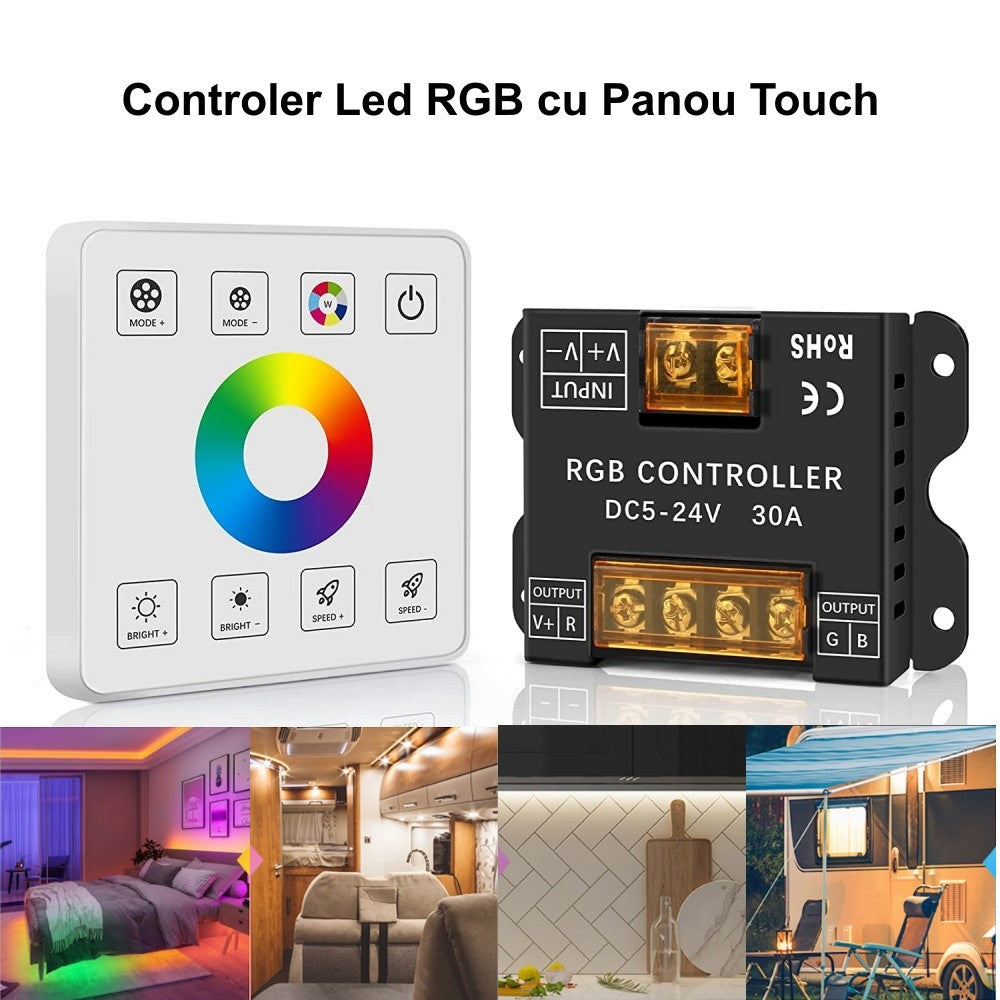 Controler Led RGB + Touch Panel 5V-24V - 30A - Frize