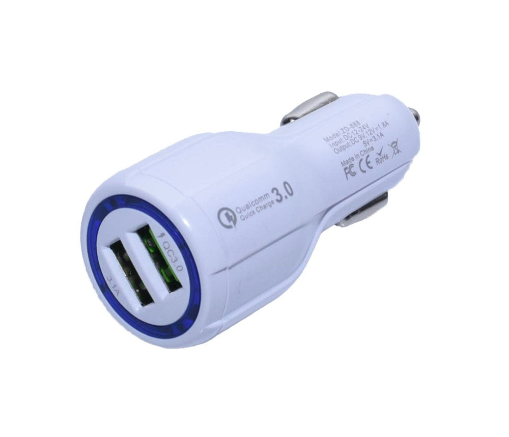 Incarcator Auto 2 x Usb 3.0 / D-15, Alb - Frize