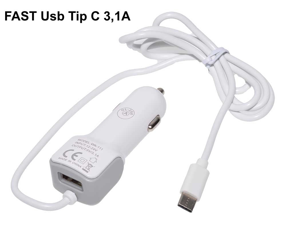 Incarcator Auto Fast Tip C 3,1A + Usb - Frize