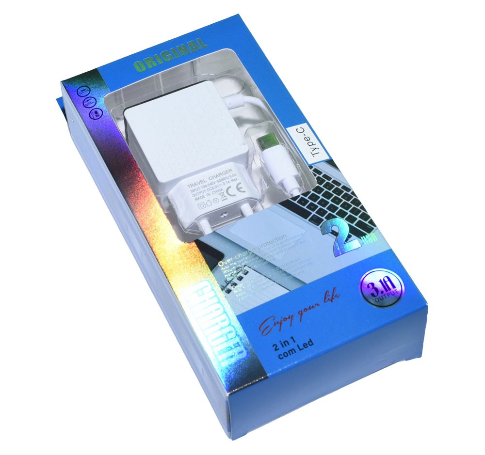 Incarcator Retea 220V - 2 x Usb + Tip C 3,1A - Frize