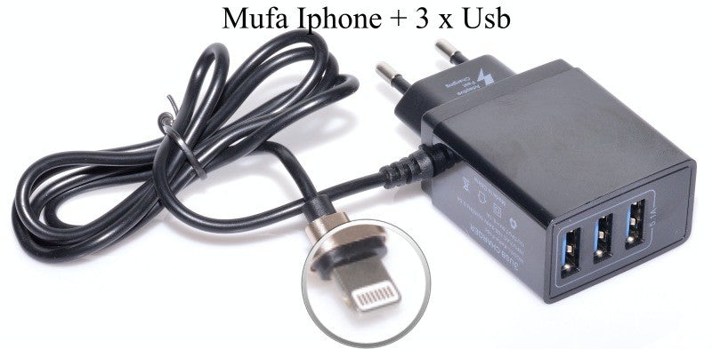 Incarcator Retea FAST - 5,1A/Iphone + 3 x USB - Frize