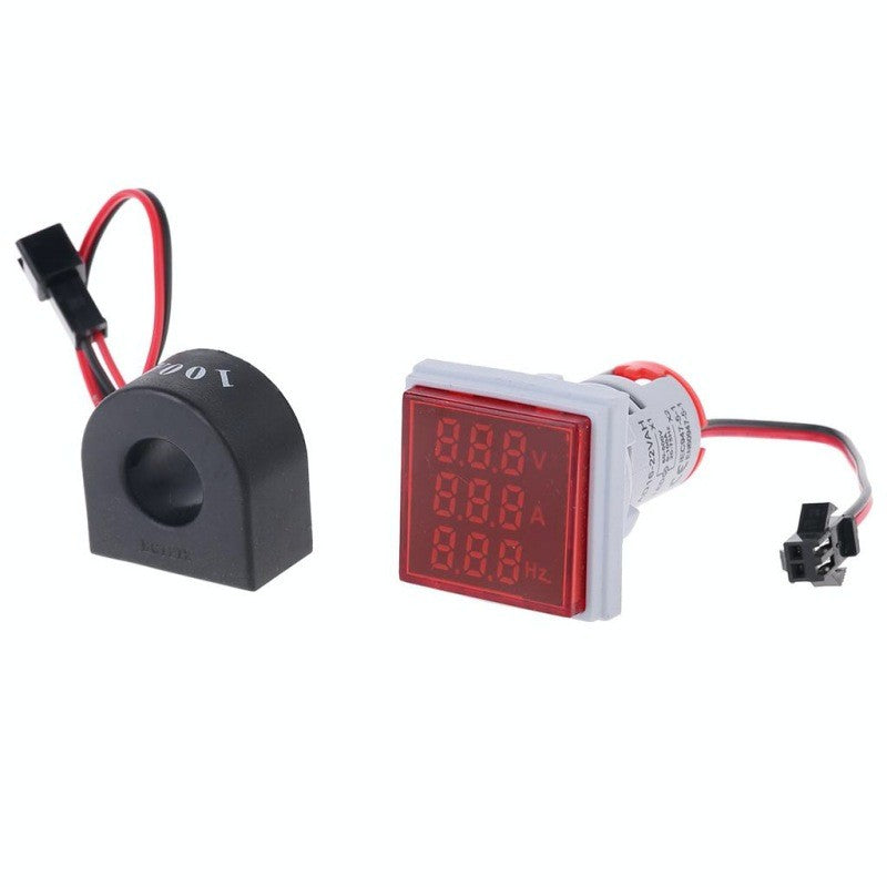 Indicator Digital 3 in 1 Rosu AC ,Voltmetru, Ampermetru, Frecventa - Frize