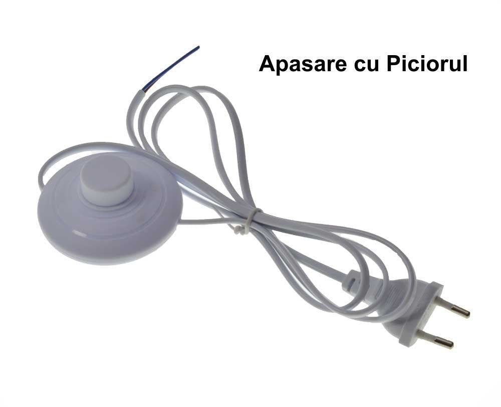 Intrerupator de Picior cu Cablu Alb 1,5m - Frize