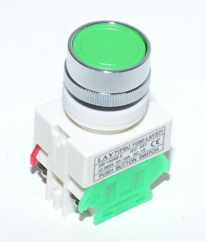 Intrerupator Push Motor LAY-7 Verde - Frize