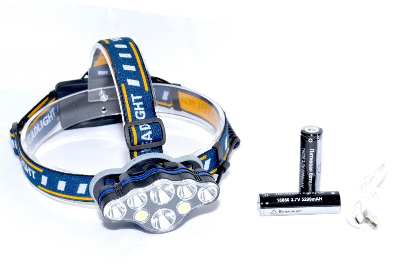Lanterna de Cap  8 LED-uri, 2 Acumulatori 3,7V  LI-ION - Frize