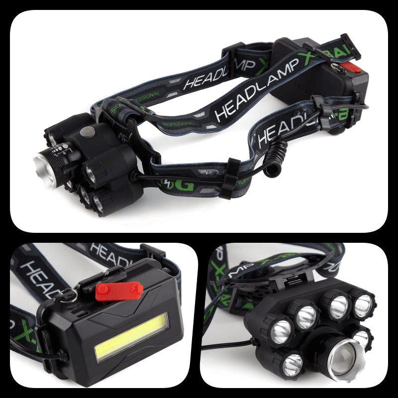 Lanterna de Cap cu 7 led XT6 CREE + 2 Acumulatori 3,7V - Frize