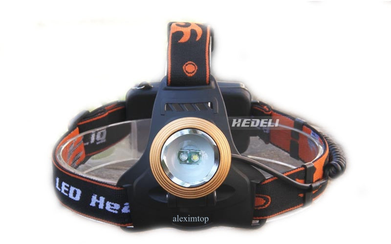 Lanterna de Cap cu Acumulator 2XT6 led CREE, Lumina Alb/Verde - Frize