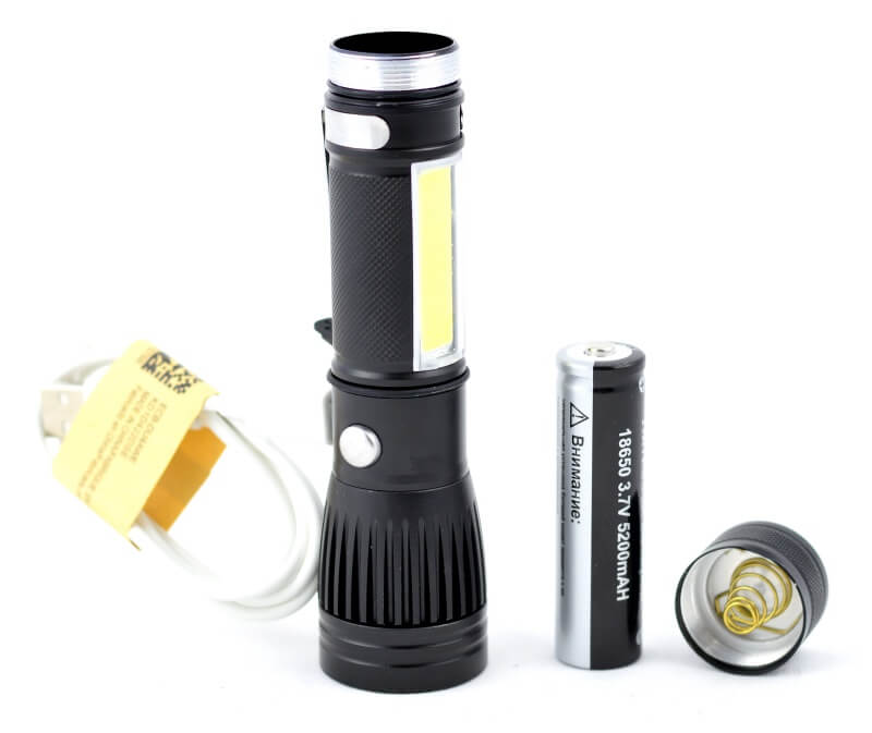 Lanterna de Mana 1led XLT6 + 1COB led + Acumulator 3,7V Li-ion - Frize