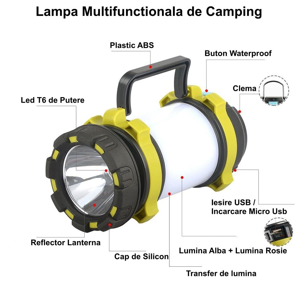 Lanterna Multifunctionala cu Led T6-100W - Frize