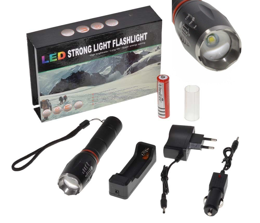 Lanterna T6 cu Zoom + Cob - Frize