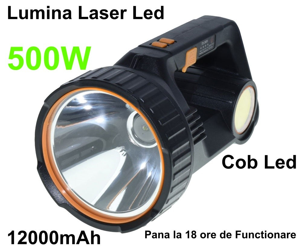 Lanterna TD-3600 cu Led 500W + Cob - Frize