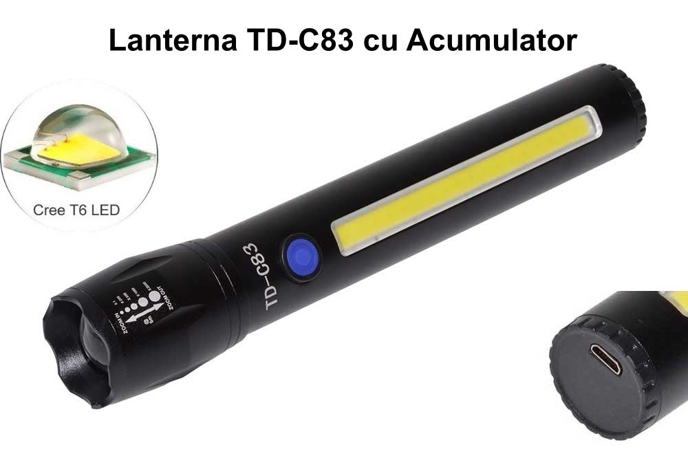 Lanterna TD-C83-7W cu Acumulator - Frize