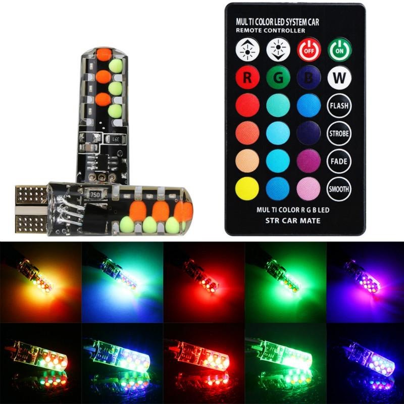 Led Auto T10 RGB 12V-5W cu Telecomanda - Frize
