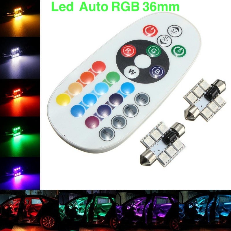 Led RGB Auto 36 mm cu Telecomanda - Frize