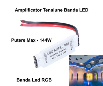 Mini Amplificator Audio RGB cu Fire – Dispozitiv Compact pentru Îmbunătățirea Sunetului în Sistemele de Muzică Acasă sau Auto