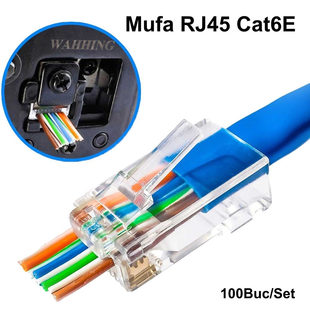 Mufa UTP Plastic CAT6E + CUT 100b/set - Frize