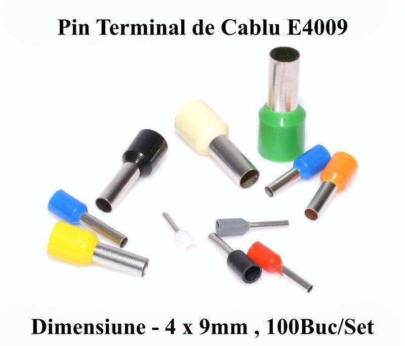 Pin Terminal de Cablu E4009 Portocaliu, 100Buc/Set - Frize