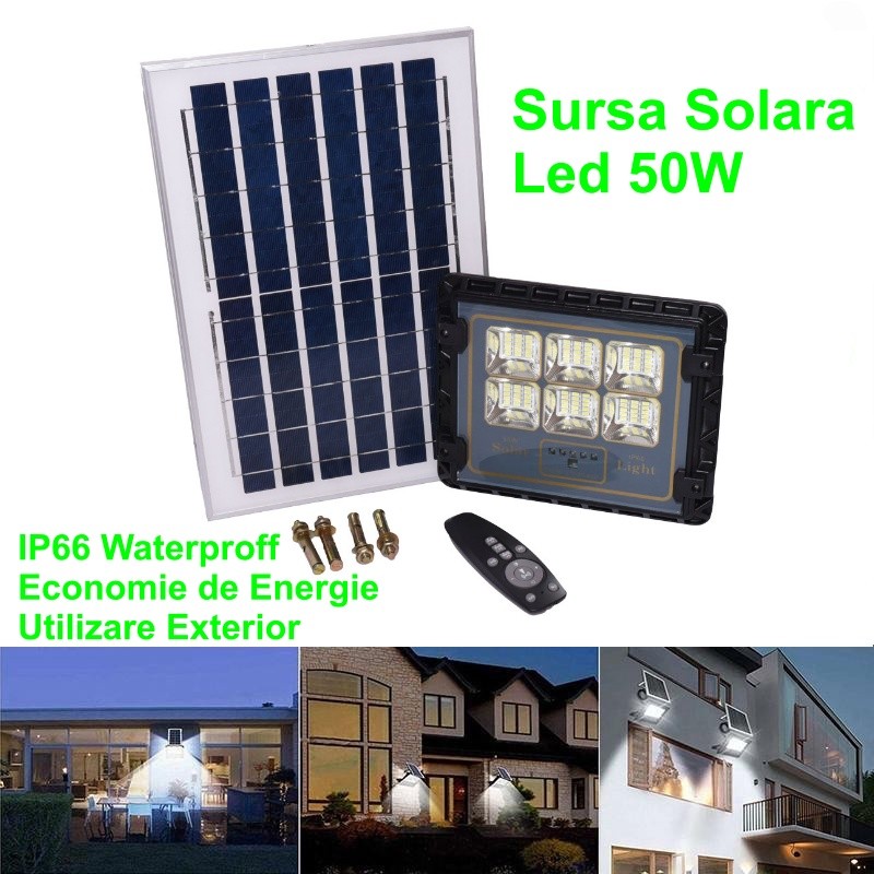 Proiector Led 50W cu Panou Solar - Frize
