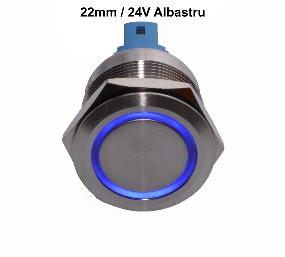Push Buton 22mm/24V Lumina Albastru - Frize