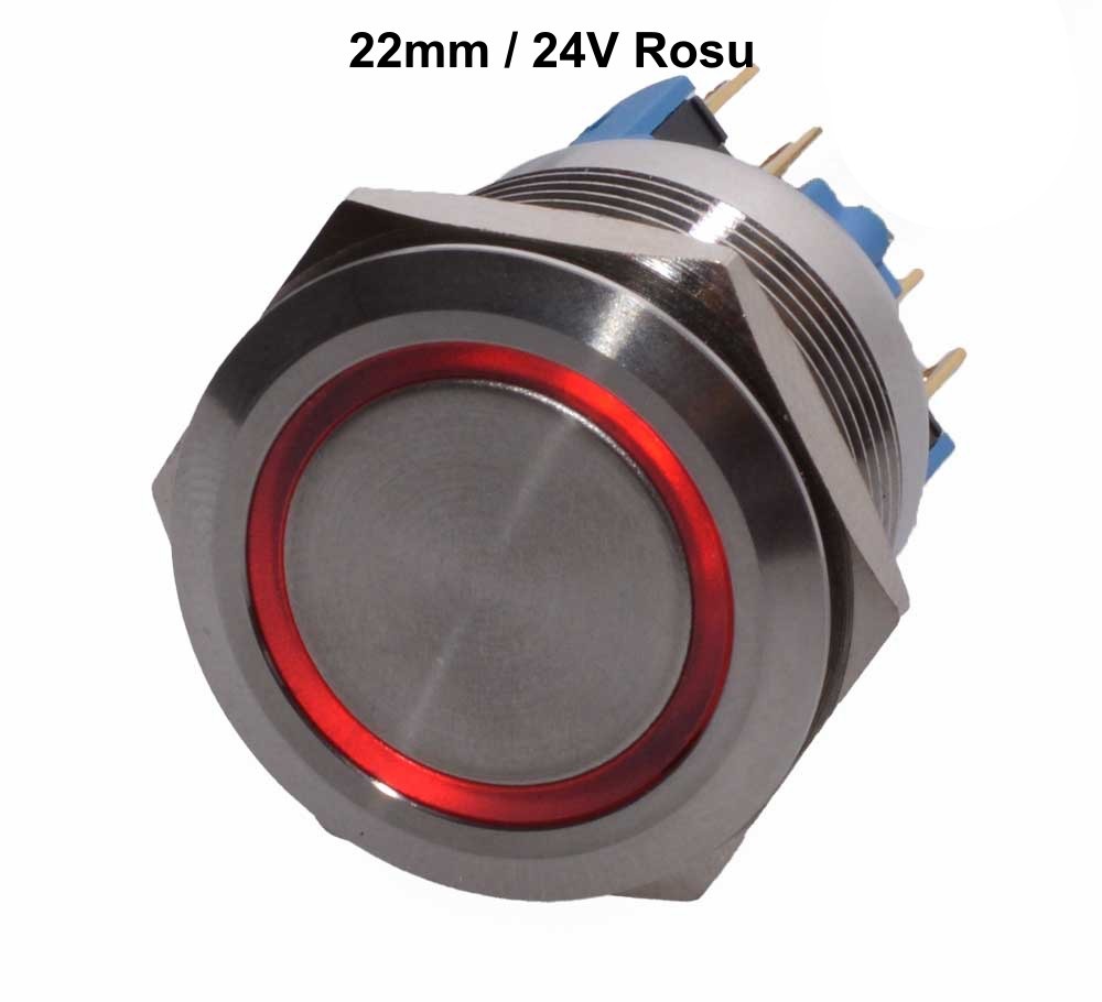 Push Buton 22mm/24V Lumina Rosu - Frize