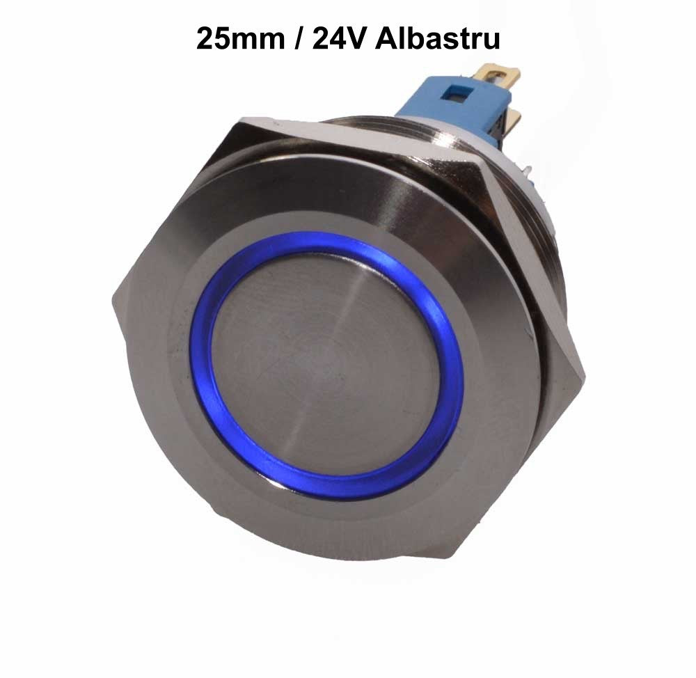Push Buton 25mm/24V Led Albastru - Frize