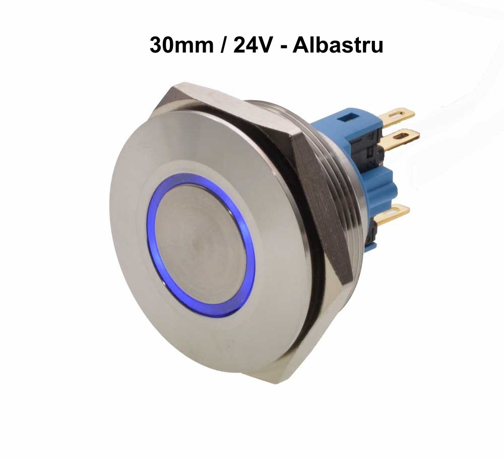 Push Buton 30mm/24V Led Albastru - Frize