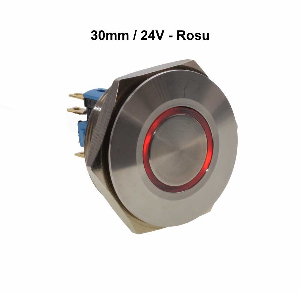 Push Buton 30mm/24V Led Rosu - Frize